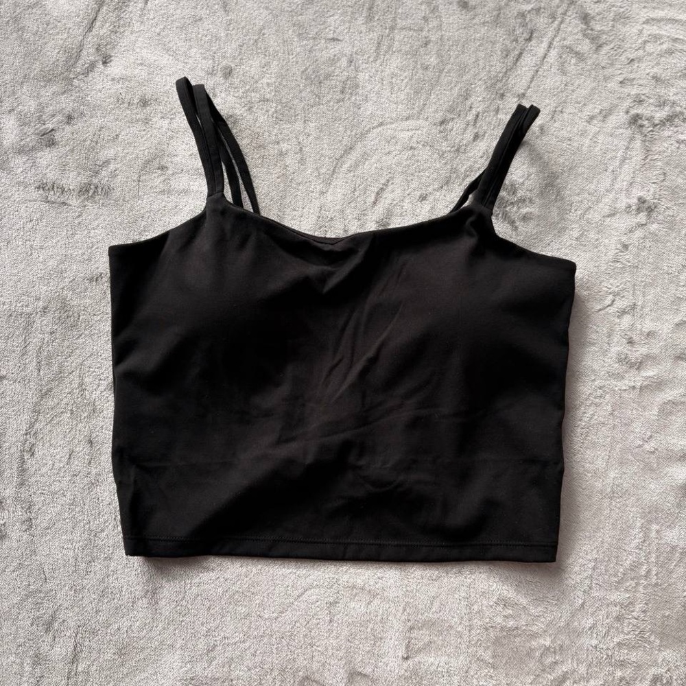 Women’s Black Criss Cross Back Sports Bra Workout Activewear Size L